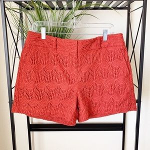 Loft orange crocheted shorts